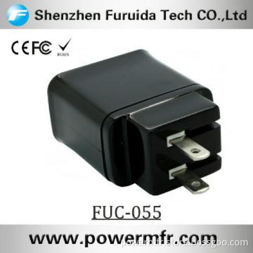 5V 1A dual USB foldable plug wall charger